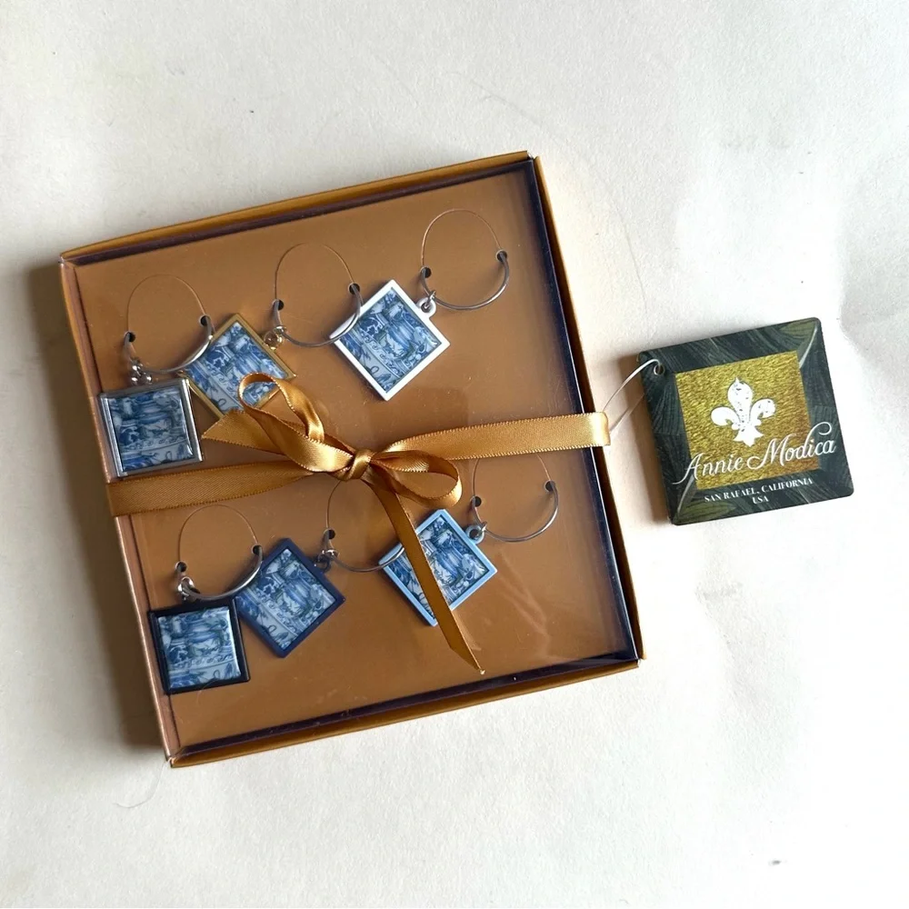 NEW Annie Modica Découpage Whine Charms set of 6